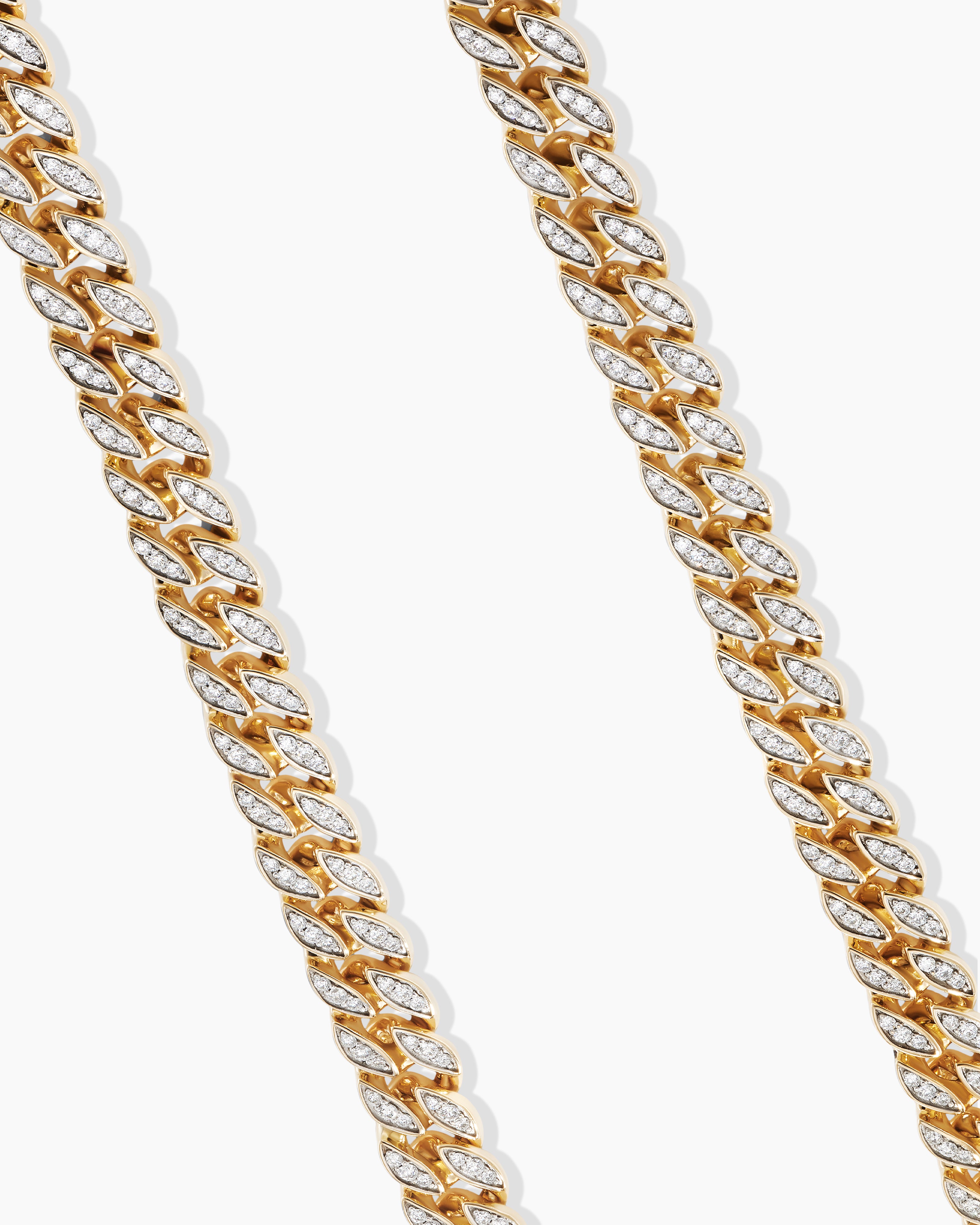 Oro Diamante™ Diamond-Cut 10.0mm Cuban Curb Chain Necklace in Hollow 14K  Two-Tone Gold – 22