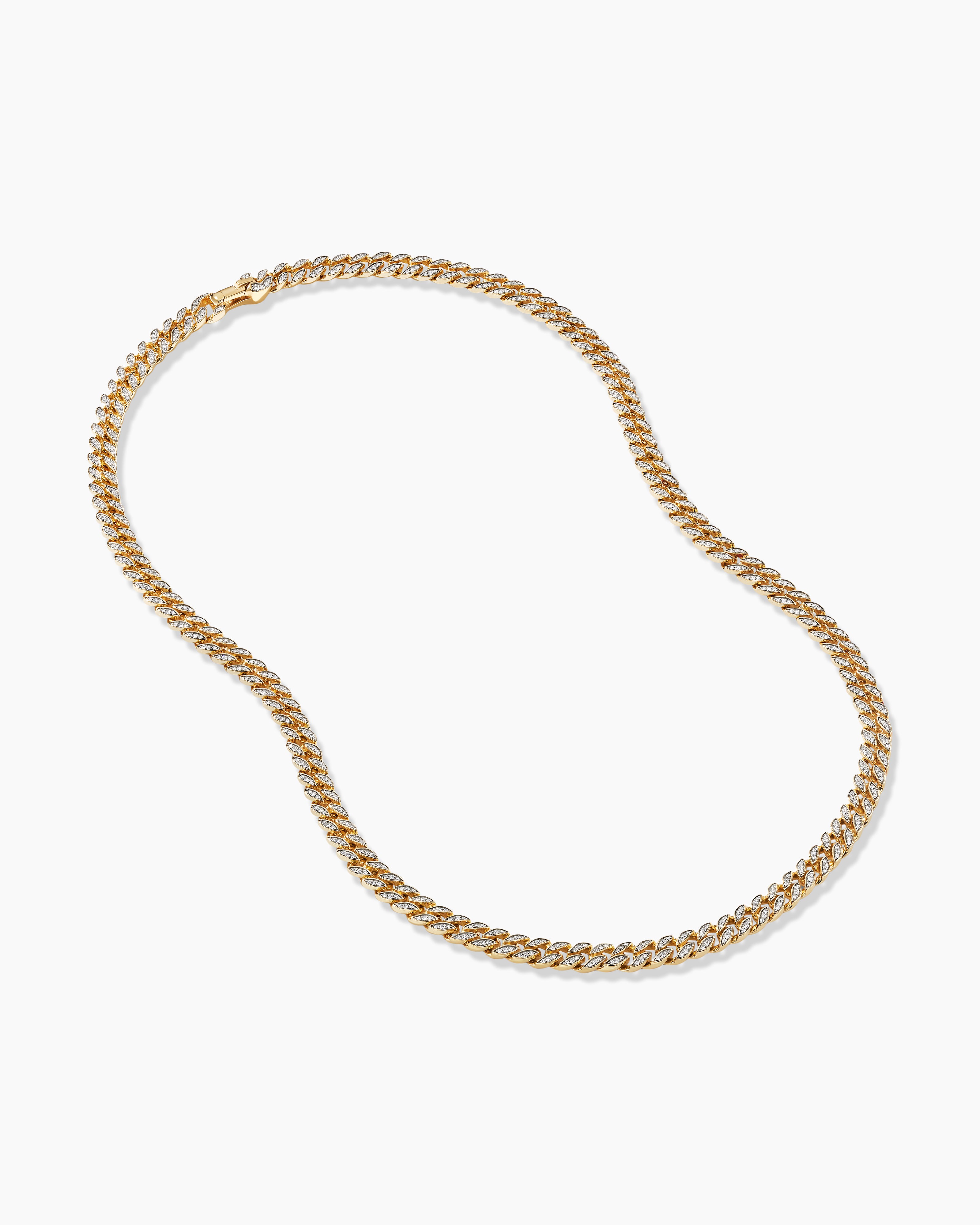Mens Chain Gold 7mm Curb Chain Necklace Gold Chains for Men