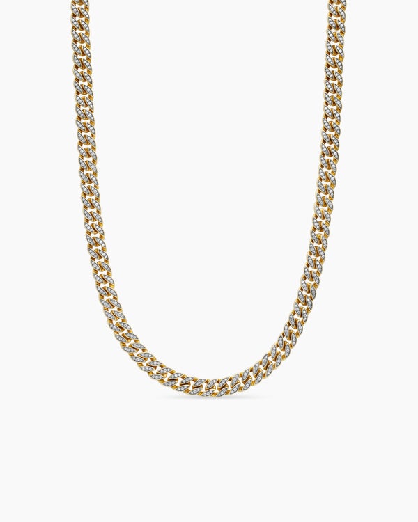 Curb Chain Necklace in 18K Yellow Gold, 8mm