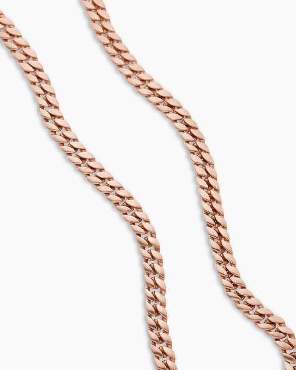 Curb Chain Necklace in 18K Rose Gold, 8mm