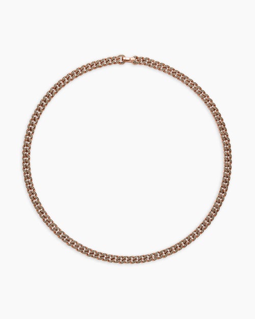 Mens Curb Chain Necklace in 18K Rose Gold, 8mm