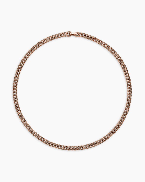Curb Chain Necklace in 18K Rose Gold, 8mm