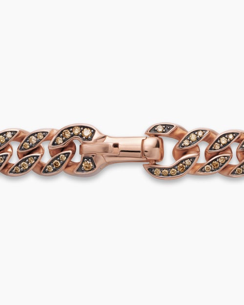 Mens Curb Chain Necklace in 18K Rose Gold, 8mm