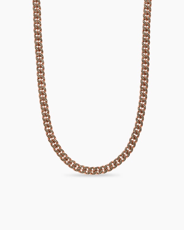 Curb Chain Necklace in 18K Rose Gold, 8mm