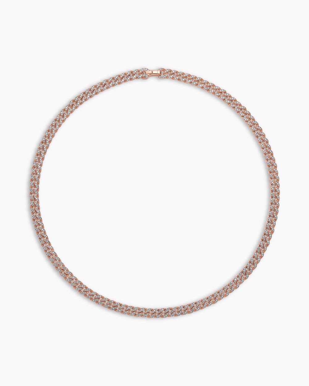 Mens Curb Chain Necklace in 18K Rose Gold, 8mm