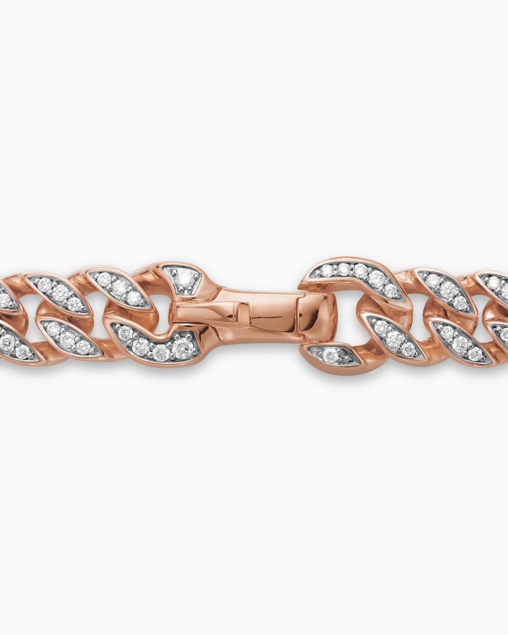 Mens Curb Chain Necklace in 18K Rose Gold, 8mm