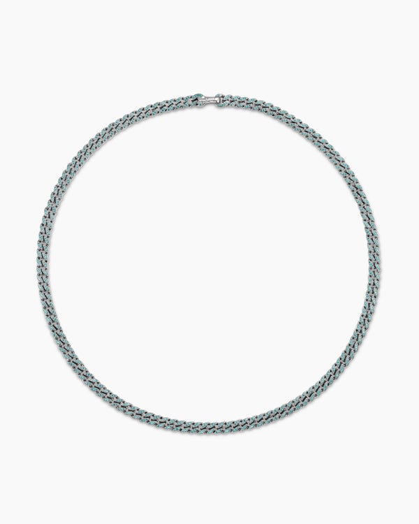 Curb Chain Necklace in 18K White Gold, 8mm