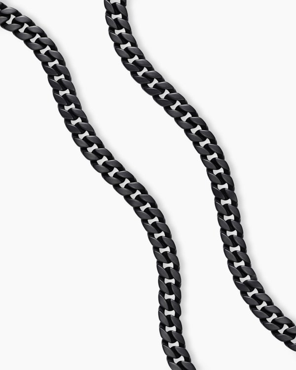 Collier Curb Chain en titane noir, 8 mm