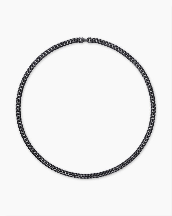 Collier Curb Chain en titane noir, 8 mm