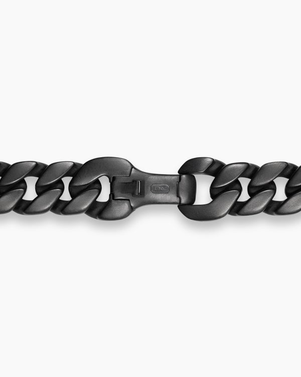 Collier Curb Chain en titane noir, 8 mm