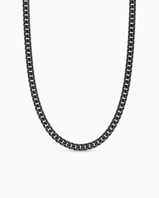 Curb Chain Necklace in Black Titanium, 8mm