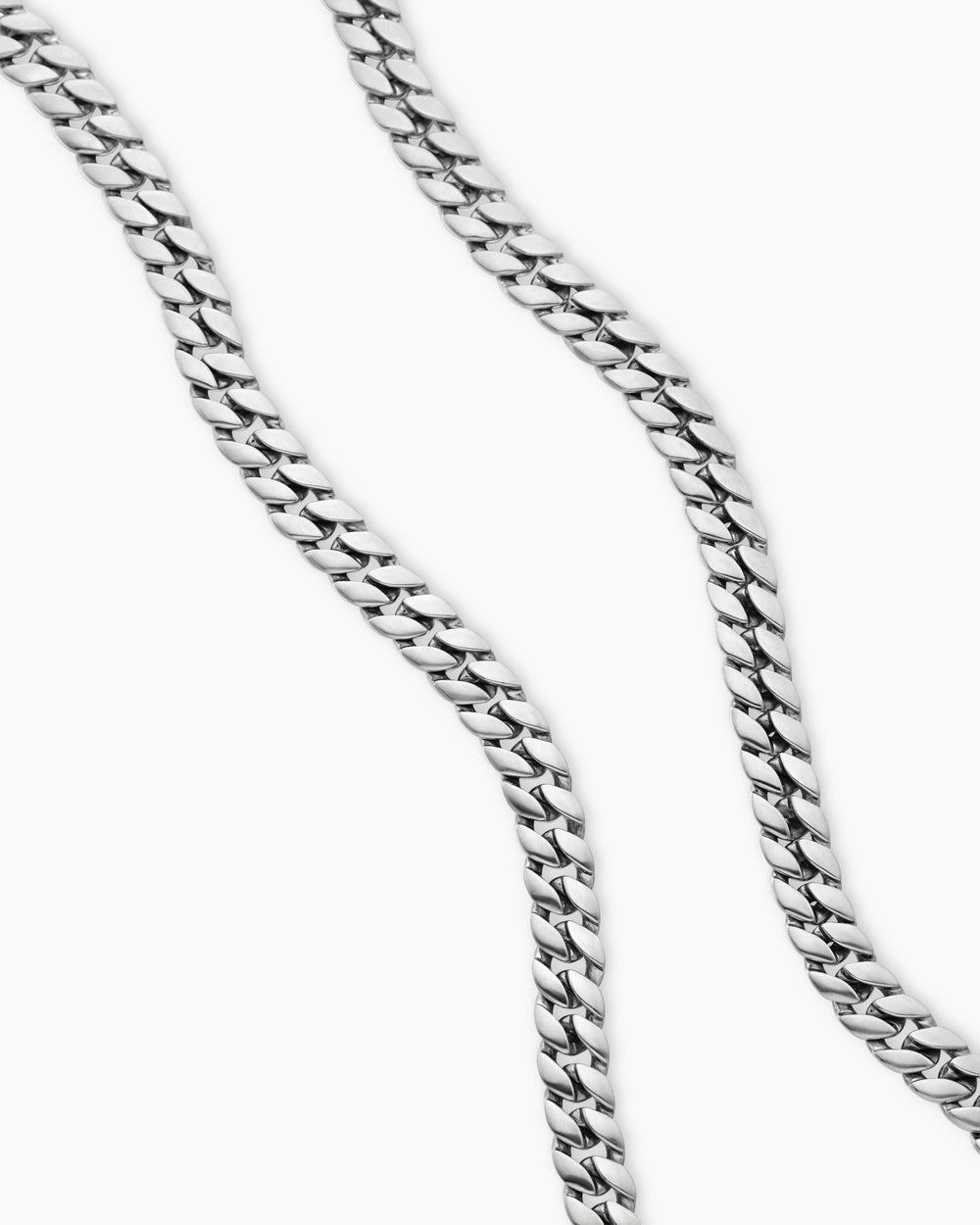 Mens Curb Chain Necklace in Platinum, 8mm