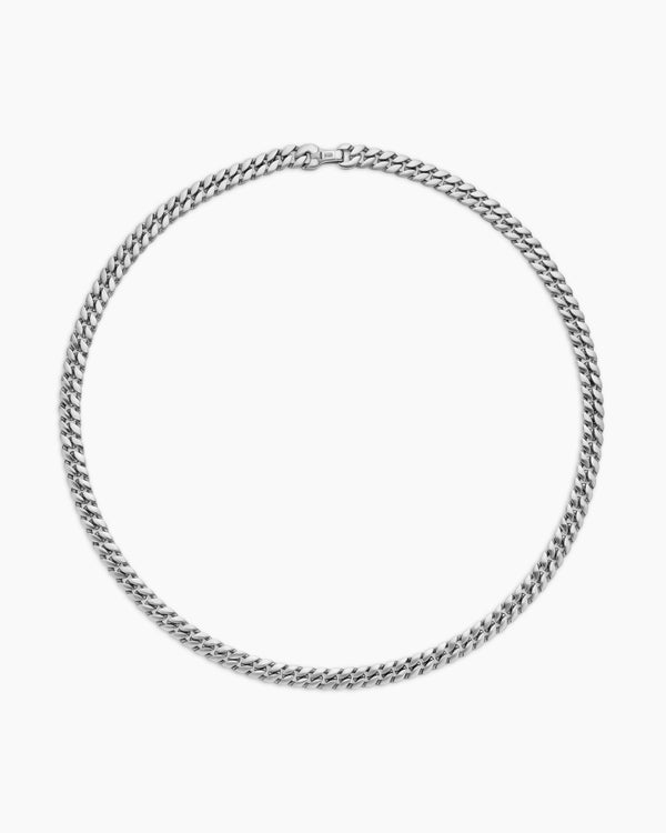 Curb Chain Necklace in Platinum, 8mm