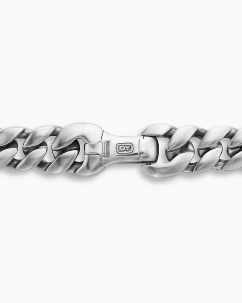Mens Curb Chain Necklace in Platinum, 8mm