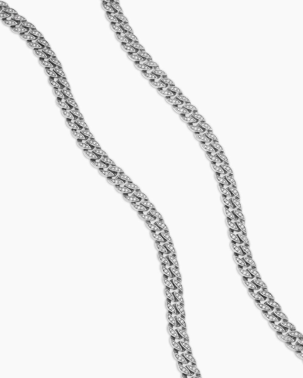 Mens Curb Chain Necklace in Platinum, 8mm