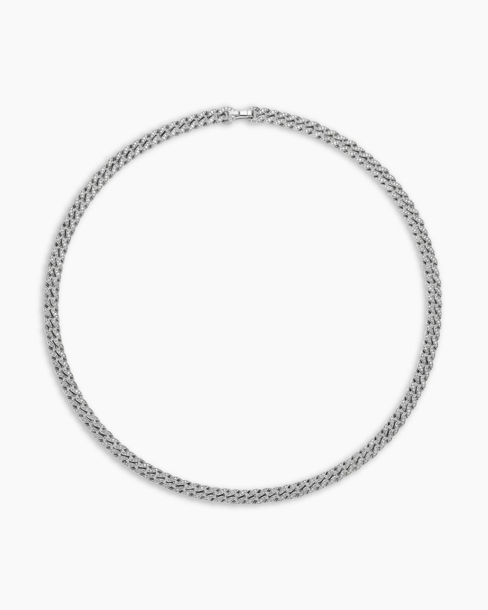 Mens Curb Chain Necklace in Platinum, 8mm