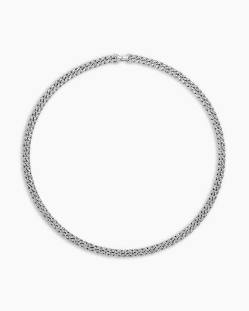 Mens Curb Chain Necklace in Platinum, 8mm