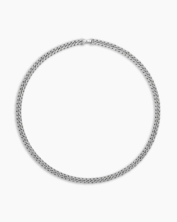 Curb Chain Necklace in Platinum, 8mm