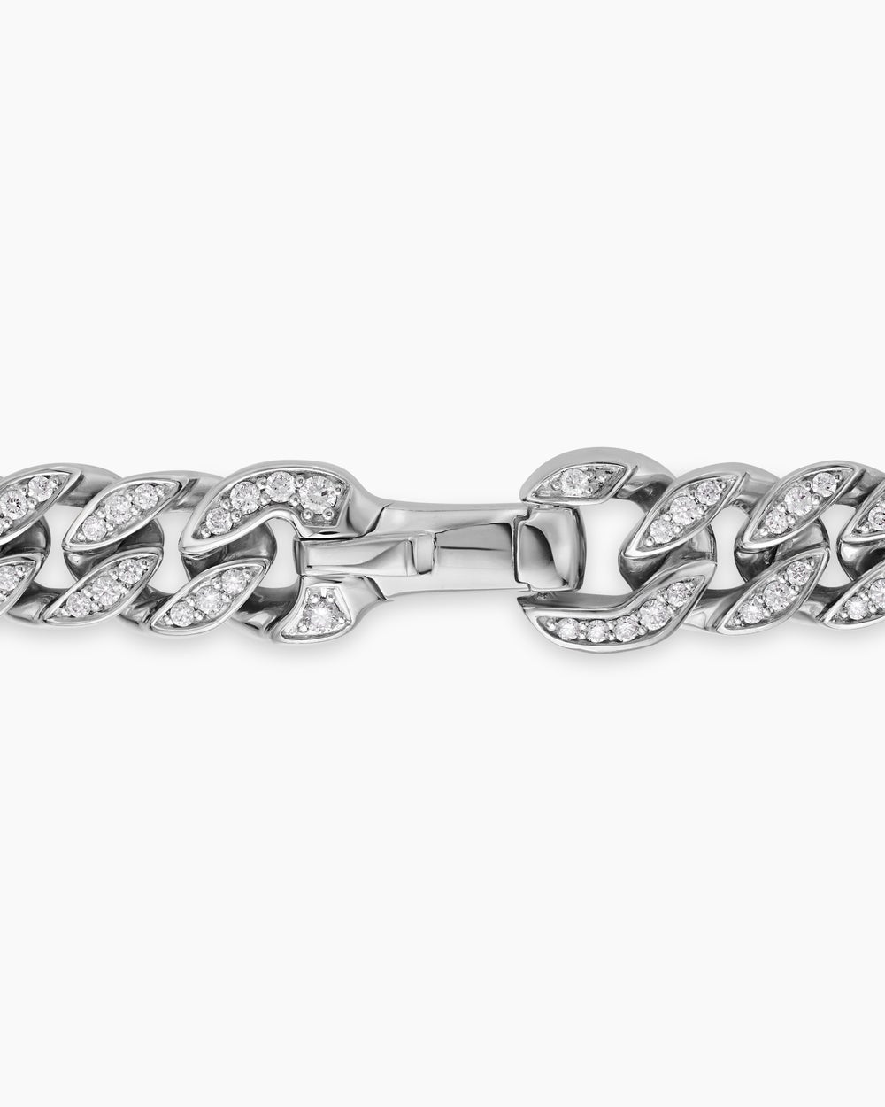 Mens Curb Chain Necklace in Platinum, 8mm