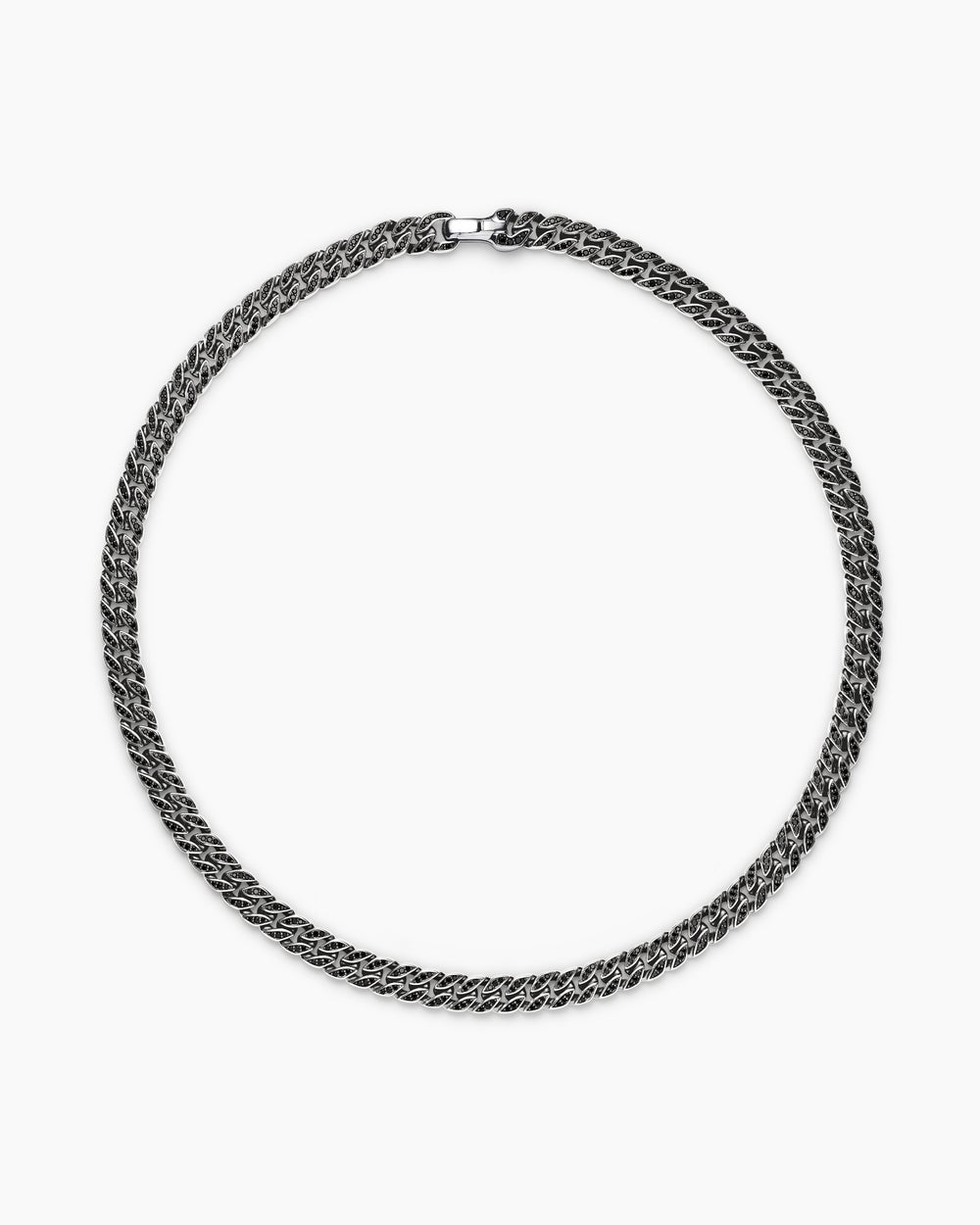 Mens Curb Chain Necklace in Sterling Silver, 8mm