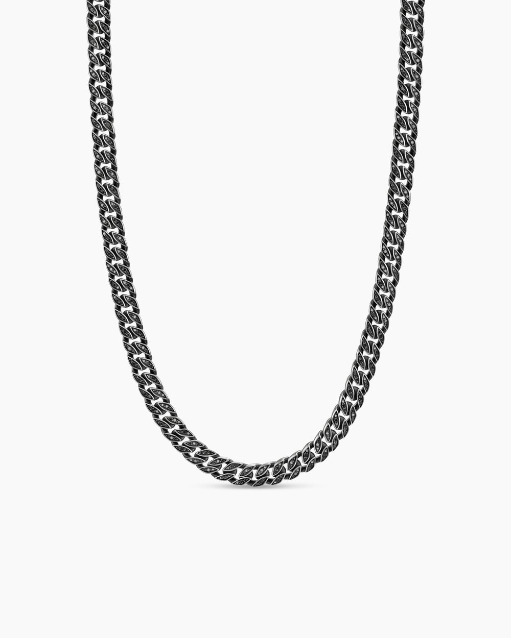 Mens Curb Chain Necklace in Sterling Silver, 8mm