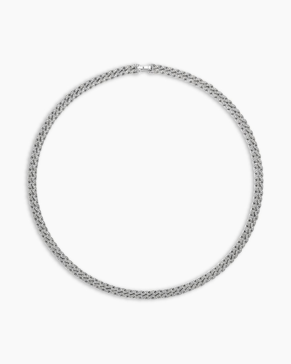 Mens Curb Chain Necklace in Sterling Silver, 8mm