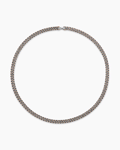 Mens Curb Chain Necklace in Sterling Silver, 8mm