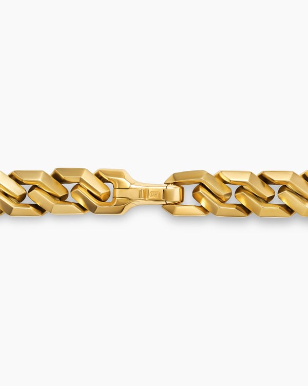 Curb Chain Angular Link Necklace in 18K Yellow Gold, 8.7mm