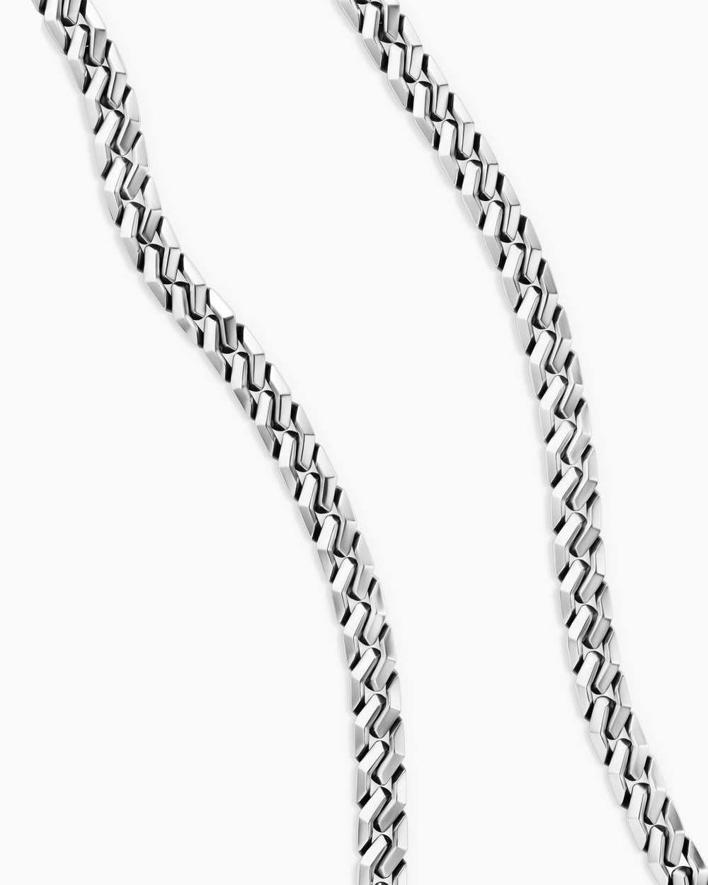 Collier à maillons angulaires Curb Chain en argent sterling, 8,7 mm hommes