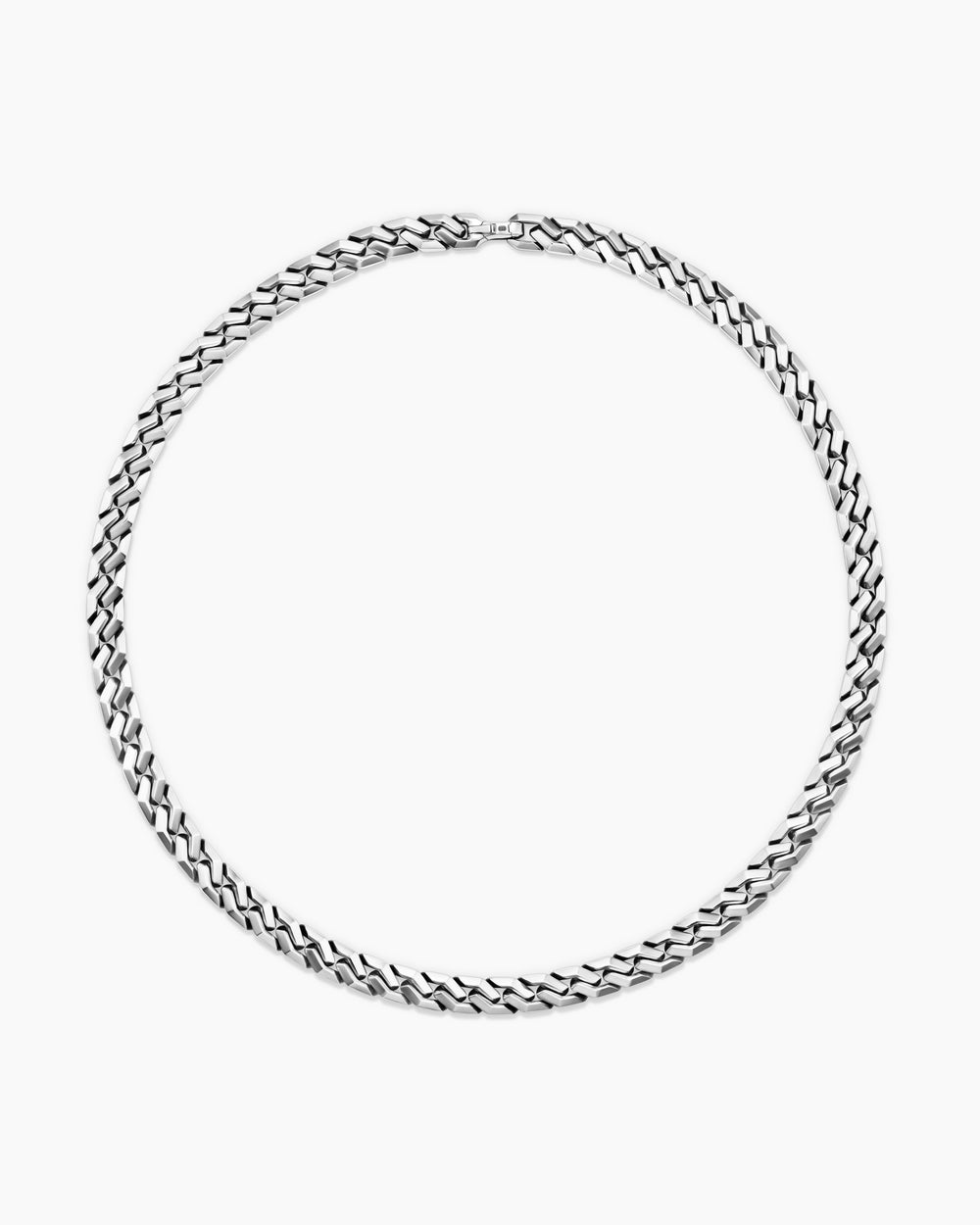 Collier à maillons angulaires Curb Chain en argent sterling, 8,7 mm hommes