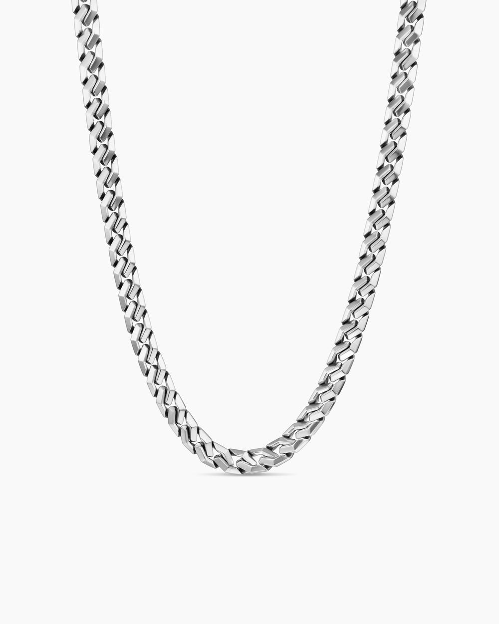 Collier à maillons angulaires Curb Chain en argent sterling, 8,7 mm hommes