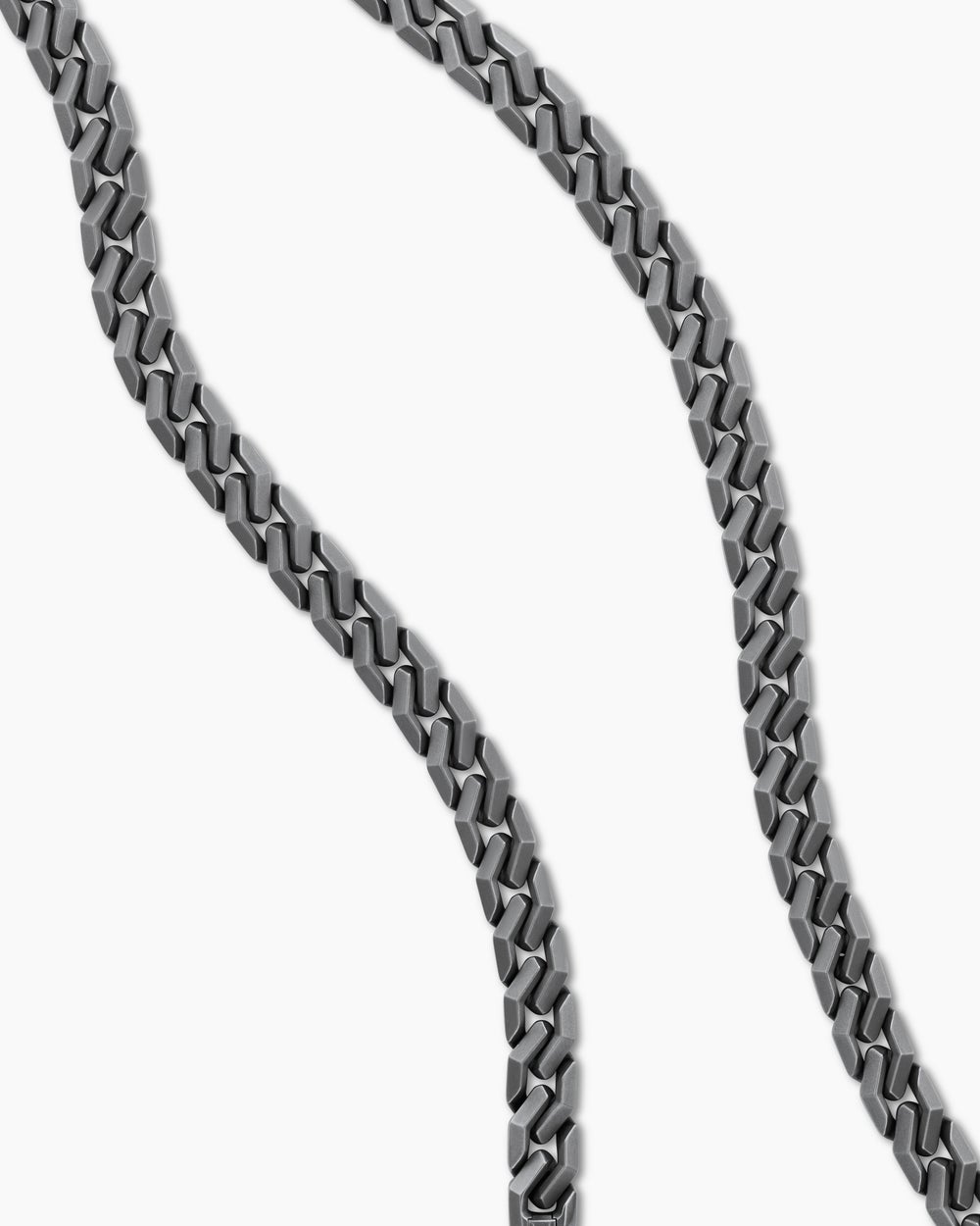 Collier à maillons angulaires Curb Chain en titane anthracite, 8,7 mm hommes