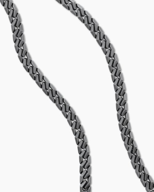 Mens Curb Chain Angular Link Necklace in Anthracite Titanium, 8.7mm