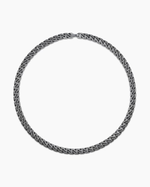 Mens Curb Chain Angular Link Necklace in Anthracite Titanium, 8.7mm