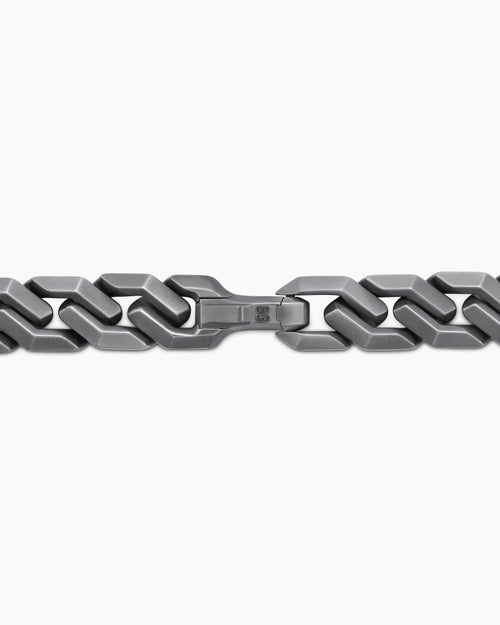 Mens Curb Chain Angular Link Necklace in Anthracite Titanium, 8.7mm