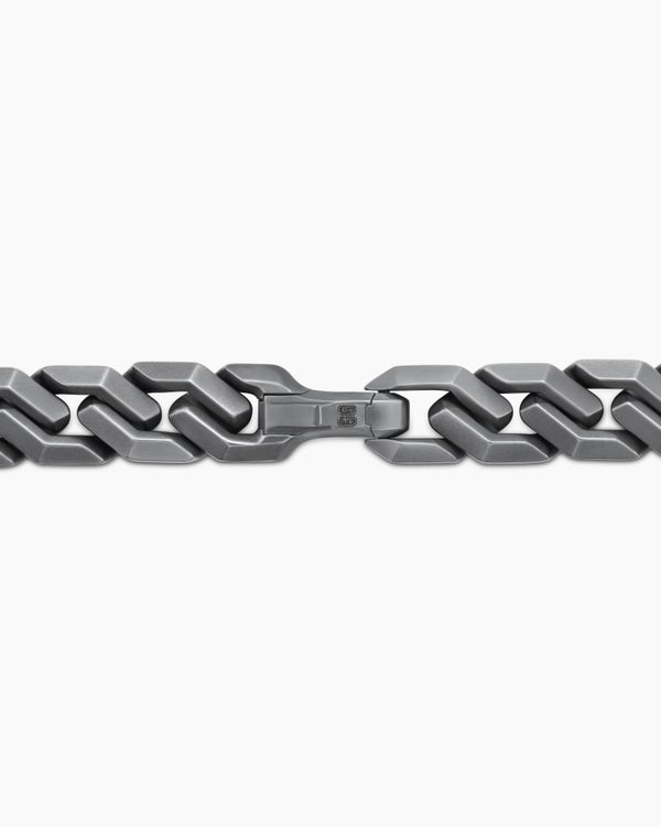 Curb Chain Angular Link Necklace in Titanium, 8.7mm