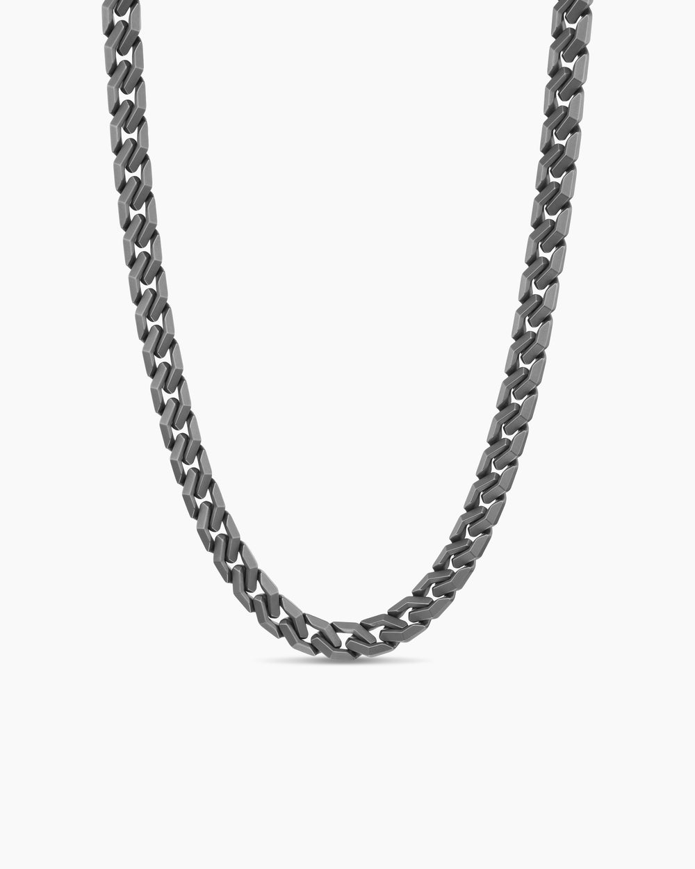 Collier à maillons angulaires Curb Chain en titane anthracite, 8,7 mm hommes