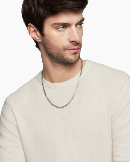 Spiritual Beads Cushion Necklace in Sterling Silver, 4mm