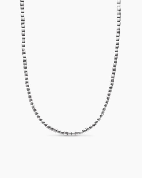 Spiritual Beads Cushion Necklace in Sterling Silver, 4mm