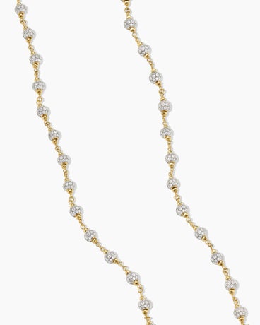 Spiritual Beads Rosary Necklace in 18K Yellow Gold with Diamonds, 6mm
