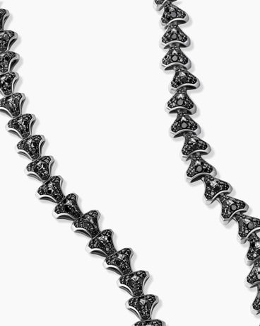 Armoury® Necklace in Sterling Silver with Black Diamonds, 9.5mm