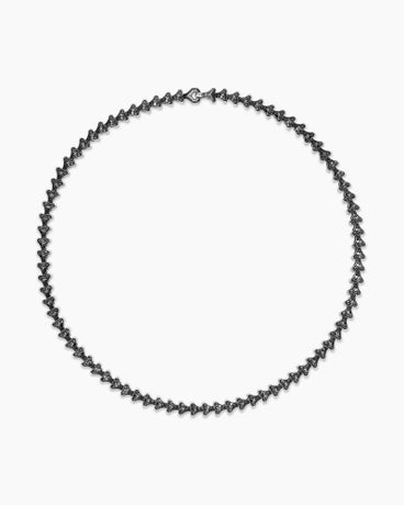 Armoury® Necklace in Sterling Silver with Black Diamonds, 9.5mm