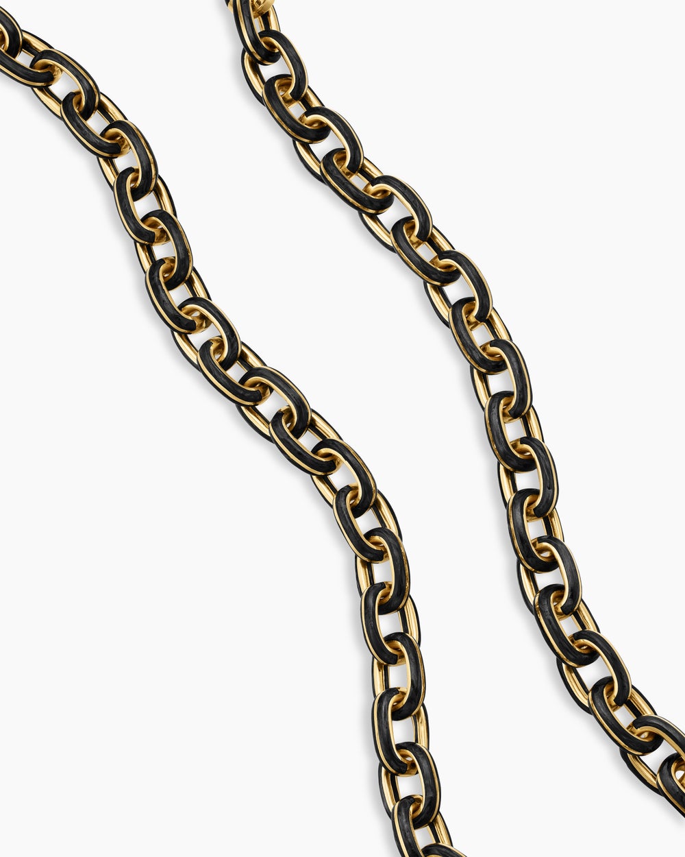 Mens Streamline Oval Link Necklace in 18K Yellow Gold, 10.8mm