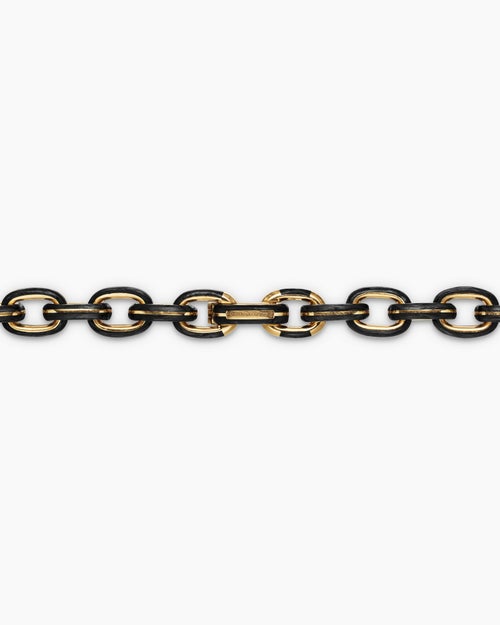Mens Streamline Oval Link Necklace in 18K Yellow Gold, 10.8mm