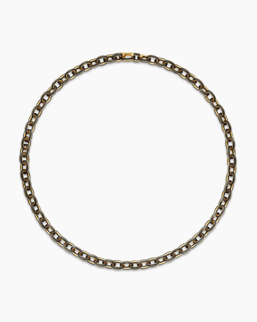 Mens Streamline Oval Link Necklace in 18K Yellow Gold, 8.5mm