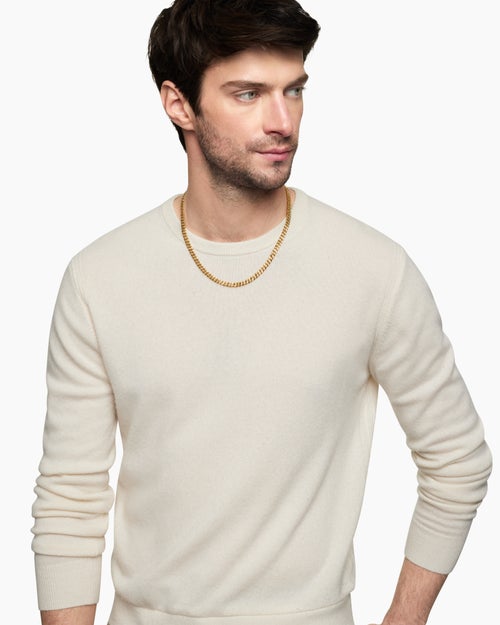 Mens Curb Chain Necklace in 18K Yellow Gold, 6mm