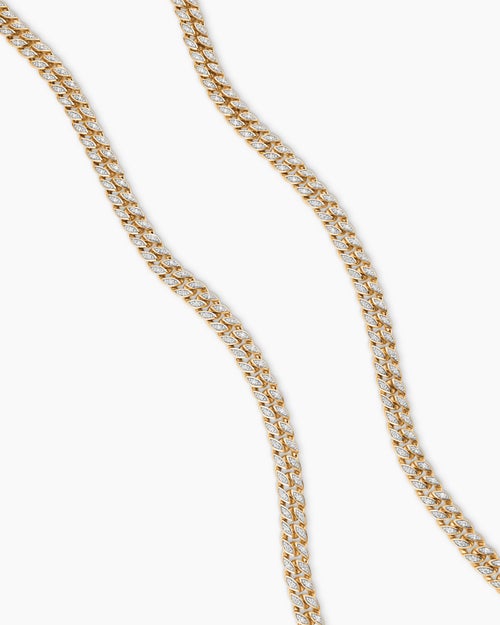 Mens Curb Chain Necklace in 18K Yellow Gold, 6mm