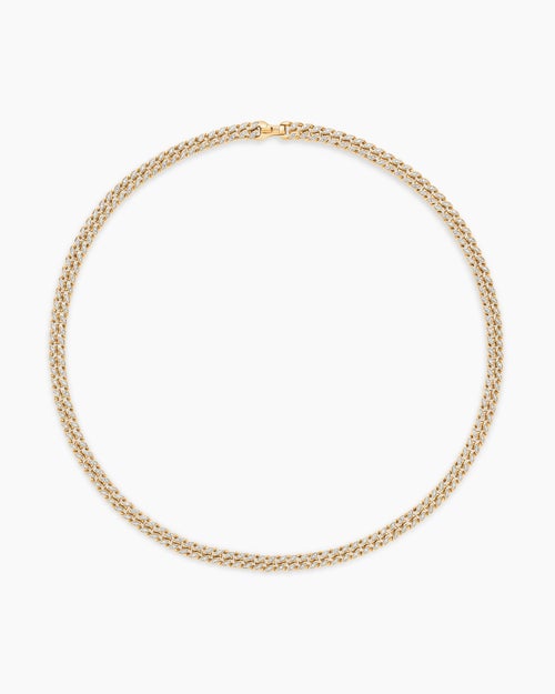 Mens Curb Chain Necklace in 18K Yellow Gold, 6mm