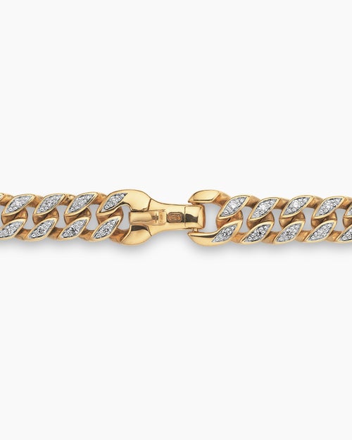 Mens Curb Chain Necklace in 18K Yellow Gold, 6mm