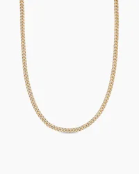 Curb Chain Necklace in 18K Yellow Gold with Diamonds, 6mm